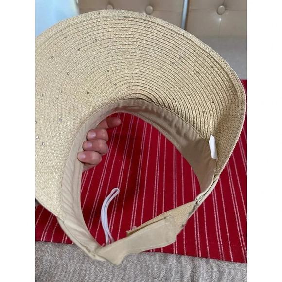 Unisex Y2K Style Pearl decorated Straw Hat Visor - Picture 4 of 7